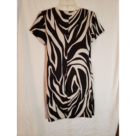Women's Stitch Clothing Co Black And White Short Sleeve Patterned Dress Size L - Picture 2 of 4